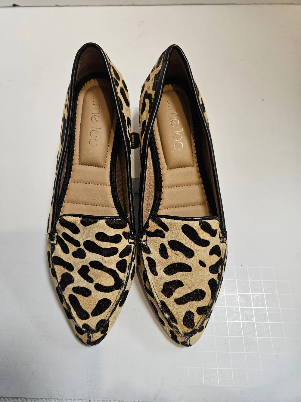 ​Me Too Cade Leopard Calf Hair Pointed Toe Women's Loafers Flats Shoes 7M